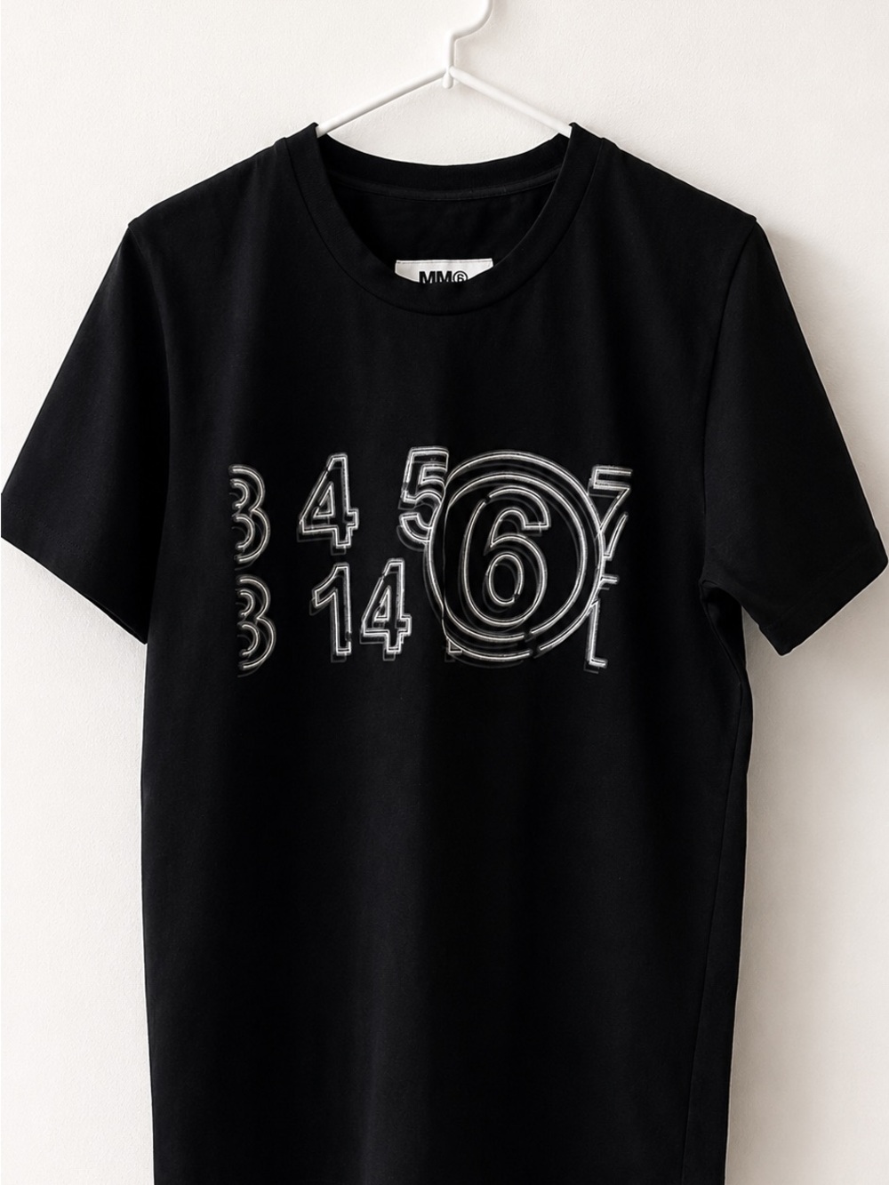 Maison Martin Margiela Black Tee with White Number Graphic XS Italy